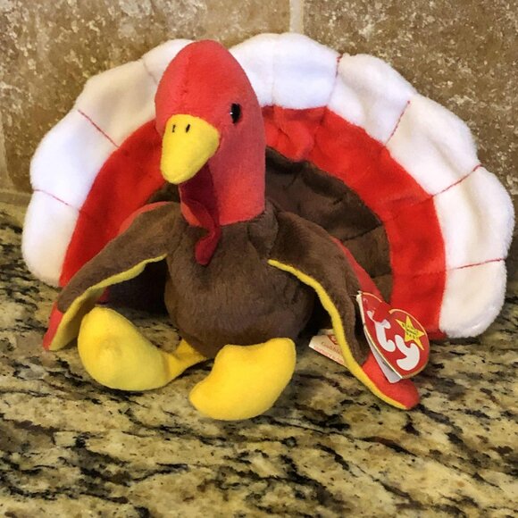 NWT Ty BEANIE BABIES GOBBLES the TURKEY 1996 Vintage Collectible - Picture 1 of 5